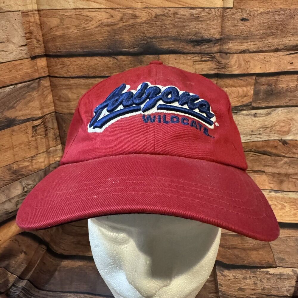 Arizona Wildcats Script Logo Hat Red Adjustable Strapback Cap NCAA Est 1885